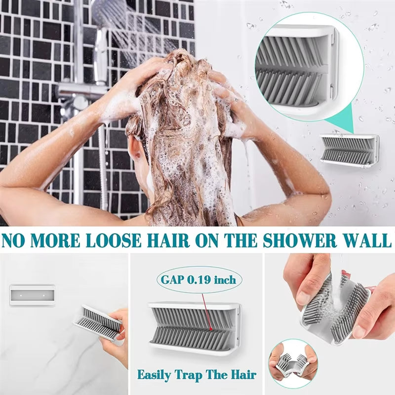 Hair Catcher, Hair Trap for Shower Drain, Hair Collector, Silicone Material, Easy to Catch Shed Hair (White)