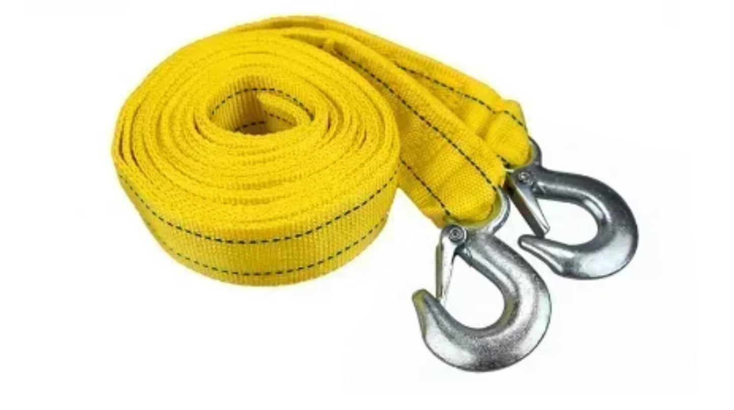1Pc 4M Car Tow Cable Heavy Duty 5 Ton Trailer Rope Towing Pull Rope Strap Hooks Van Road Recovery Car Accessories