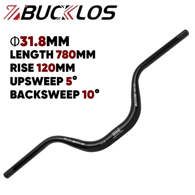 Mountain Bike Handlebar 31.8Mm 720Mm 780Mm MTB Riser Handlebar Rise 30/50/90/120Mm Aluminum Alloy Handelbar Bike Parts