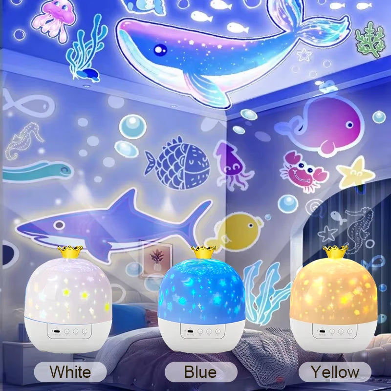 Ocean Starry Projector Small Night Light Constellation Galactic Nebula Projection Lamp 360 Degree Rotation for Children'S Gift