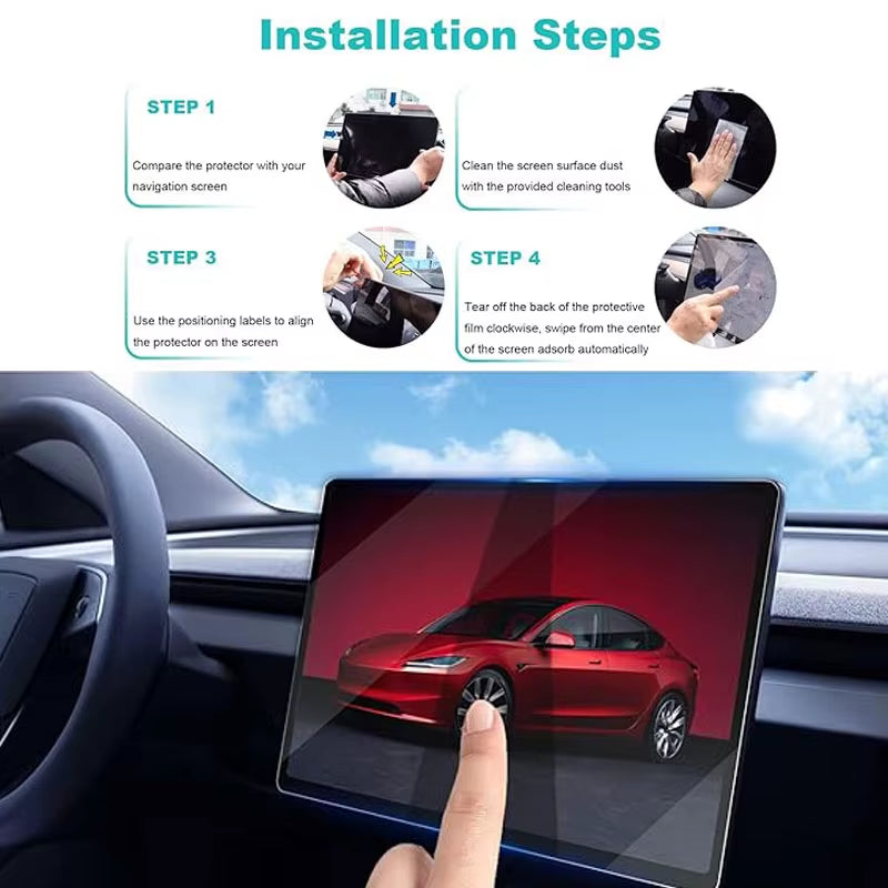 Screen Protective Film for Tesla Model 3 Highland 2024 Model Y Juniper 2025 Rear Center Control Screen Tempered Glass Film