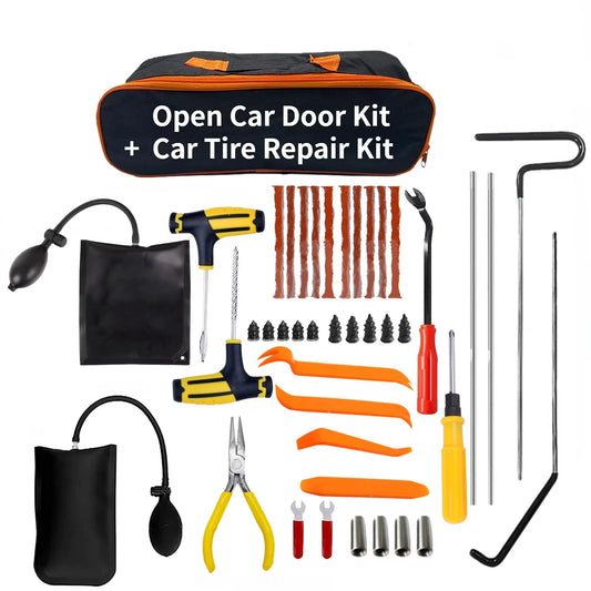 Car Motorcycle Tire Repair Kit Puncture Plug Tools Tyre Puncture Emergency for Tire Strips Stirring Glue Repair Tool Kit