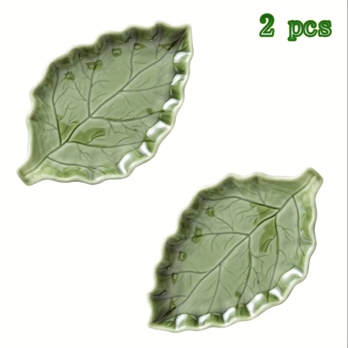 1/2Pcs Cute Green Leaf Spoon Holder for Stove Top Ceramic Cooking Kitchen Utensil Rack Scissors Holder Kitchen Decor Accessories