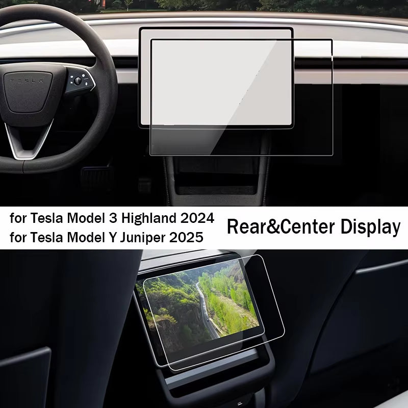 Screen Protective Film for Tesla Model 3 Highland 2024 Model Y Juniper 2025 Rear Center Control Screen Tempered Glass Film