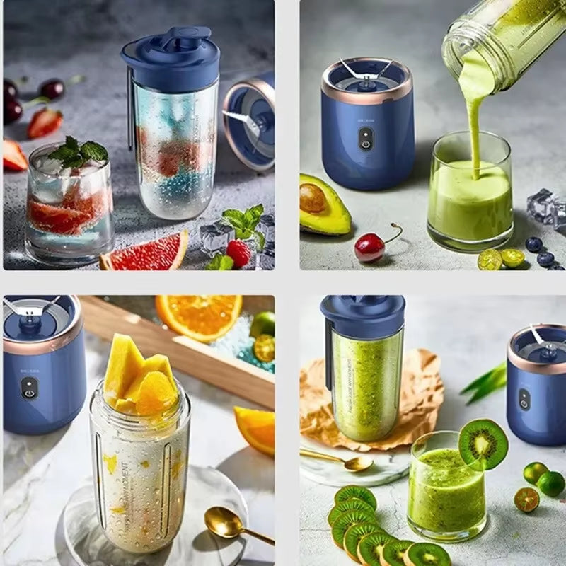 Juicing Cup USB Portable Small Electric Juicer Stainless Steel Blade Cup Juicer Fruit Automatic Smoothie Blender Kitchen Tools