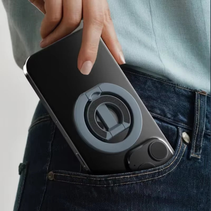 Magnetic Phone Finger Ring Holder Foldable Desktop Stand for Magsafe Iphone 16/15/14/13/12 Pro Max Double-Sided Phone Stand