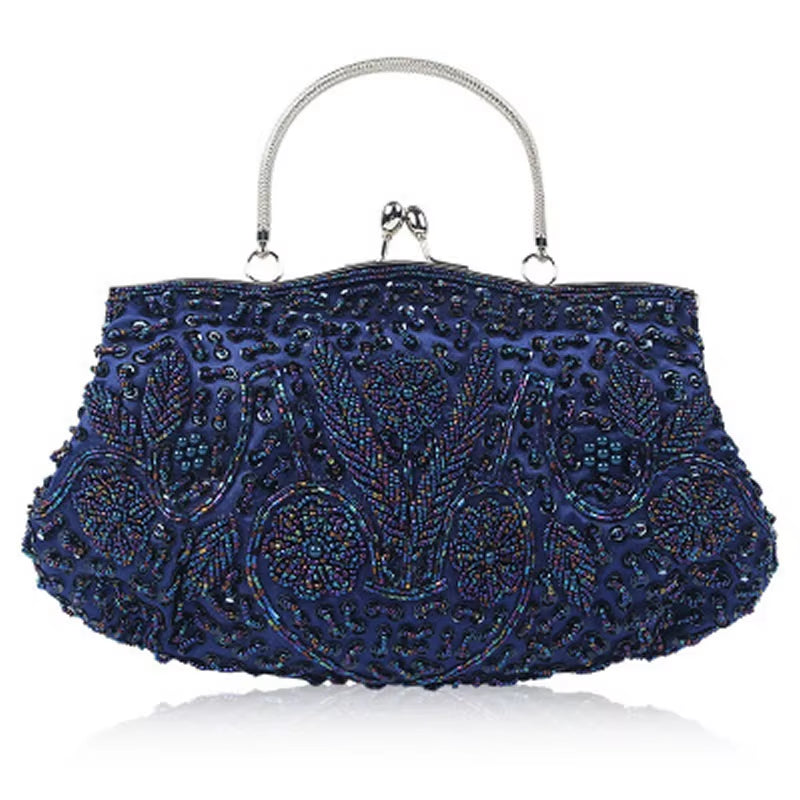 Women Clutch Bags Ladies Beads Evening Bags Wedding Party Bridal Embroidered Handbag Women Solid Retro Small Totes Mini Wallets