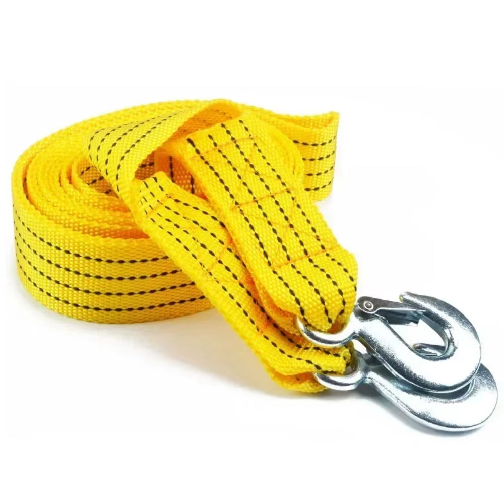 1Pc 4M Car Tow Cable Heavy Duty 5 Ton Trailer Rope Towing Pull Rope Strap Hooks Van Road Recovery Car Accessories