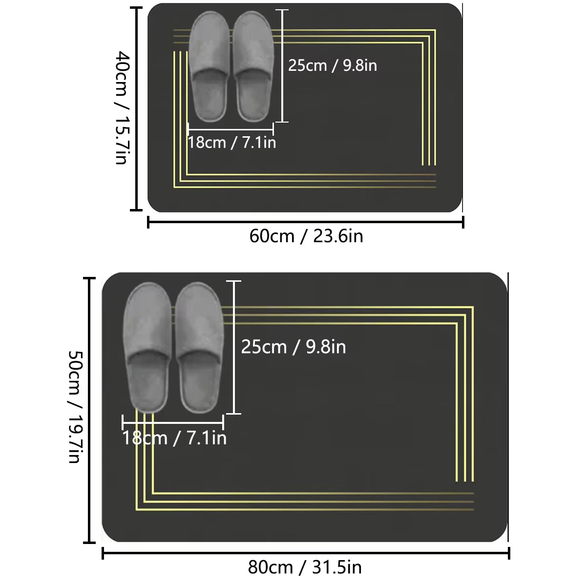 Thickened Light Luxury Bathroom Absorbent Floor Mat Non-Slip Mat Shower Room Soft Foot Mat Entrance Mat