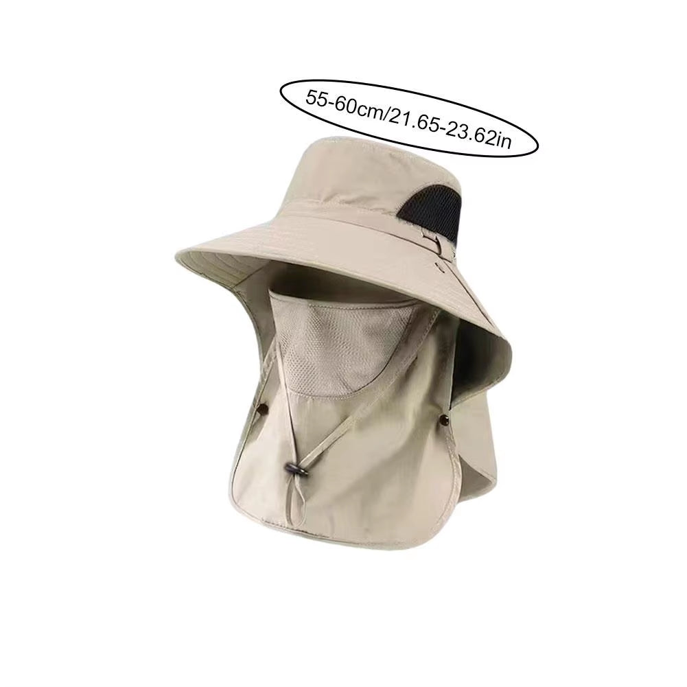 Sunshade Hat Big Eave Hat Mask Fishing Hat Outdoor Work Climbing Hiking Caps Sun Protection Detachable Sun Hat Sports Caps