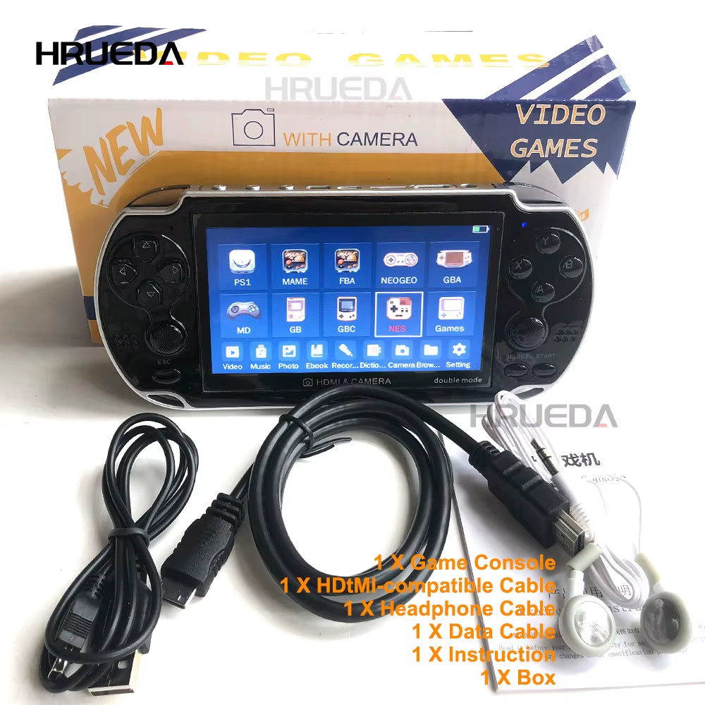 8GB Video Game Console Portable Camera 4.3 Inch Color Screen Handheld Game Player Dual Joystick Game Consoles 10000+ Games