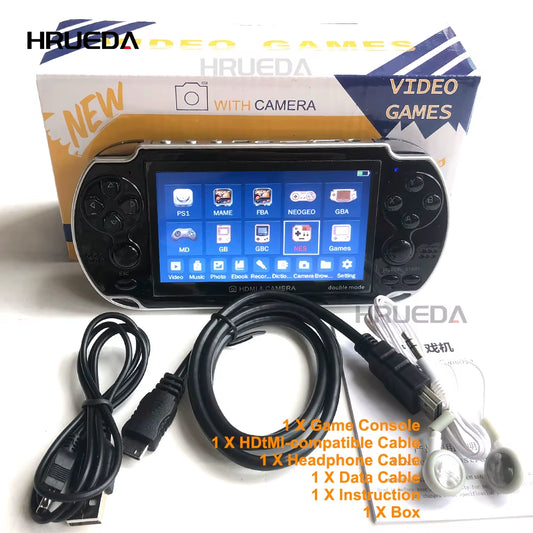 8GB Video Game Console Portable Camera 4.3 Inch Color Screen Handheld Game Player Dual Joystick Game Consoles 10000+ Games