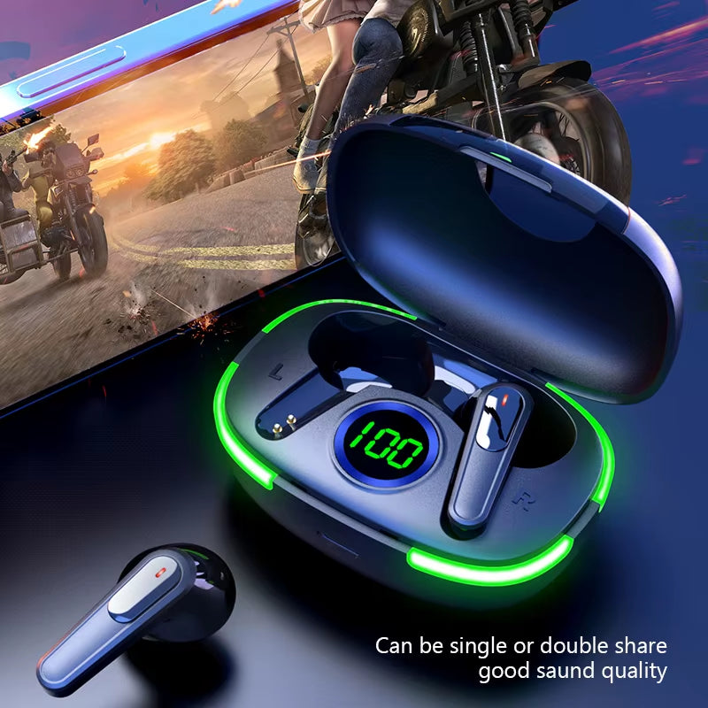 Bluetooth Earbuds Wireless Bluetooth Headset with Mic LED Display Earbuds Wireless Headphones Air Fone Bluetooth Earphones