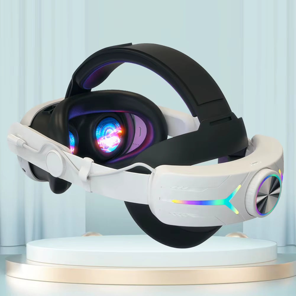 RGB Adjustable Alternative Head Strap LED Backlight Head Strap Accessories Comfort Reduce Face Pressure for Meta Quest 3 Headset