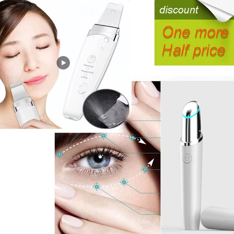 Beauty Blackhead Face Spatula Ultrasonic Facial Cleaner Face Scrub Beauty Care Skin Scrubber Dermaplaning Facial