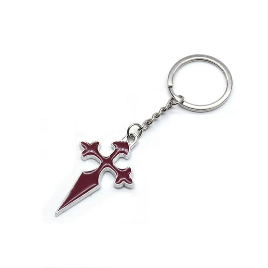 Red Enamel Long Cross Key Chain Christian Jewelry Accessories Gifts