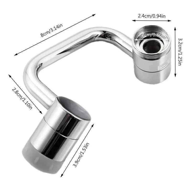 Universal 1080 Rotation Extender Faucet 2 Function Faucet Sprayer Head Replacement Swivel Robotic Arm Sink Faucet Sprayer