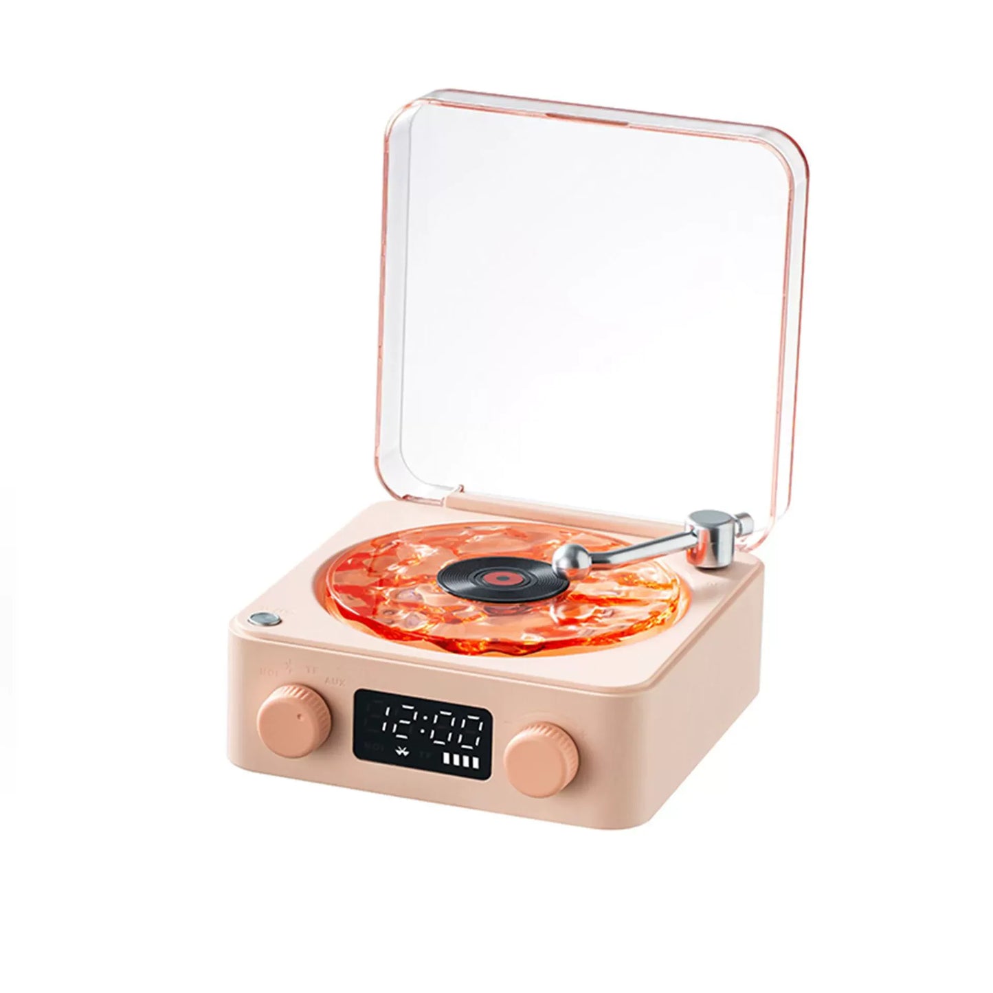 Retro Record Player Night Light with Bluetooth Speaker & White Noise Sleep Aid,Rgb Mood Light for Relaxing Bedroom Nursery Decor