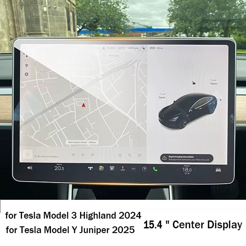 Screen Protective Film for Tesla Model 3 Highland 2024 Model Y Juniper 2025 Rear Center Control Screen Tempered Glass Film