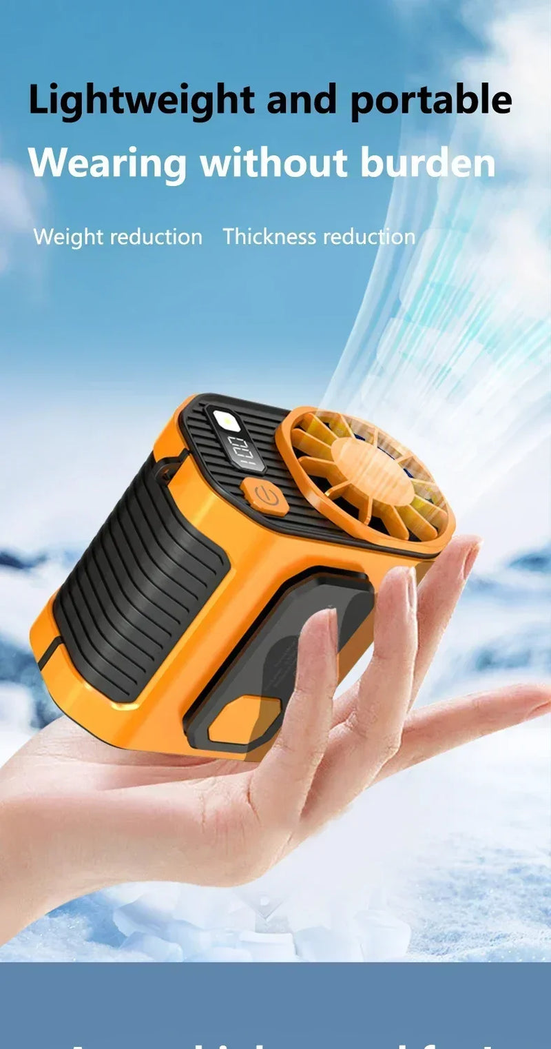 20000Mah New Waist-Mounted Fan Cooling High-Temperature Outdoor Work Room Welding Site Portable Waist-Mounted Fan