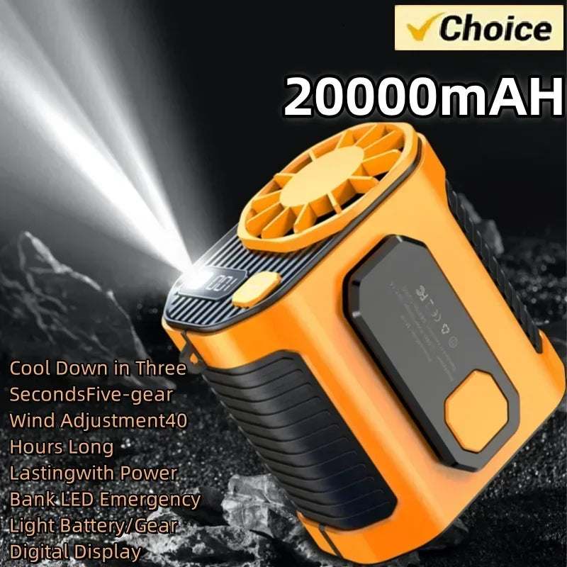 20000Mah New Waist-Mounted Fan Cooling High-Temperature Outdoor Work Room Welding Site Portable Waist-Mounted Fan