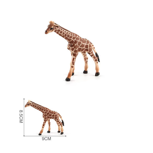 Realistic Giraffe Figurines with Giraffe Cub Safari Animal Model Action Figures Family Playset Educational Toy Cake Toppers Gift