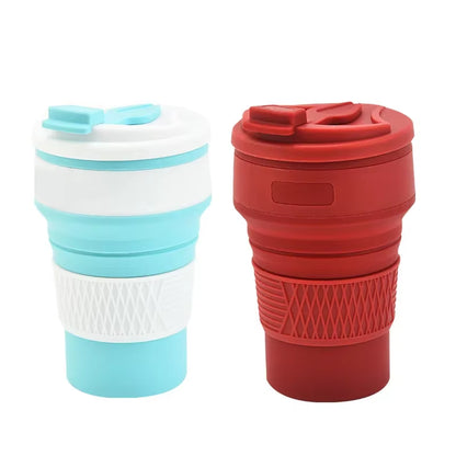 Collapsible Water Bottle 12Oz Leak-Proof Reusable Silicone Travel Cup Drink Bottle