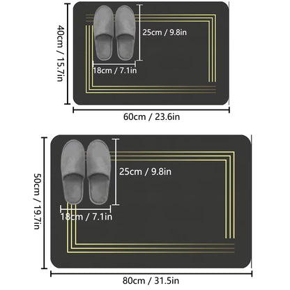 Thickened Light Luxury Bathroom Absorbent Floor Mat Non-Slip Mat Shower Room Soft Foot Mat Entrance Mat