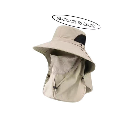 Sunshade Hat Big Eave Hat Mask Fishing Hat Outdoor Work Climbing Hiking Caps Sun Protection Detachable Sun Hat Sports Caps