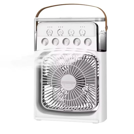 LED Night Light Portable Fan Air Conditioner USB Electric Fan Water Mist Music 3-In-1 Household Air Humidifier