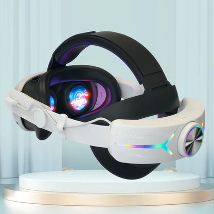 RGB Adjustable Alternative Head Strap LED Backlight Head Strap Accessories Comfort Reduce Face Pressure for Meta Quest 3 Headset