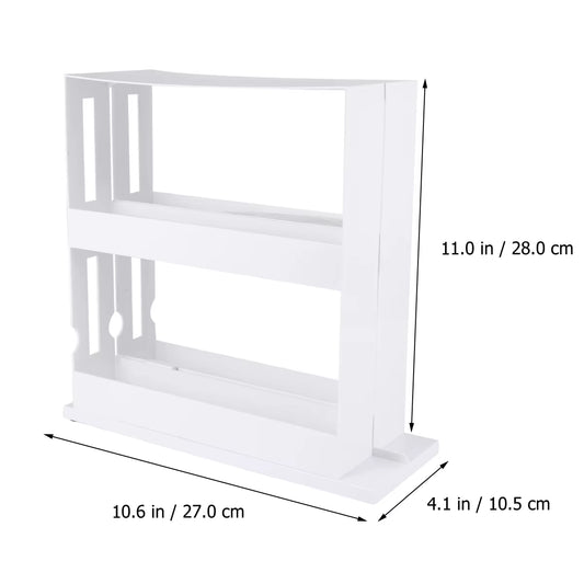 2 Layer Storage Kitchen Rotating Organize Spices Jar Bottle Storage Rack Kitchen Bottle Storage Organizer Shelves Slide Cabinet