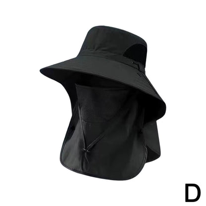 Sunshade Hat Big Eave Hat Mask Fishing Hat Outdoor Work Climbing Hiking Caps Sun Protection Detachable Sun Hat Sports Caps